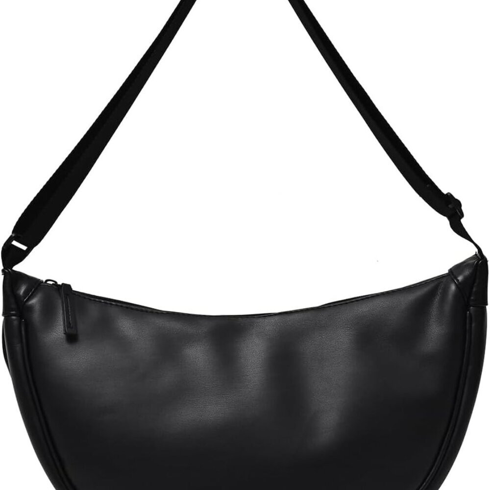 Crescent Bag for Women Men PU Leather Crossbody Bag Large Dumpling Bag Lightweig